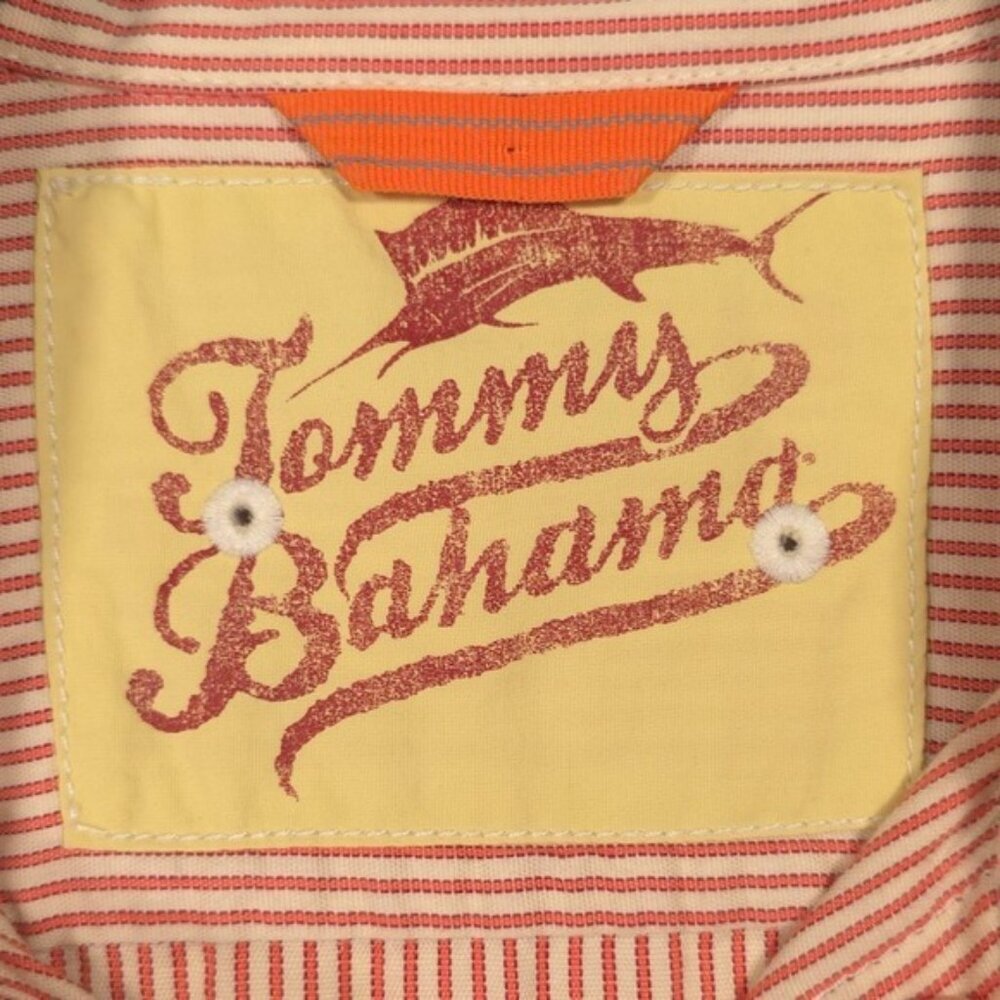 Tommy Bahama Men's Shirt Size XL Orange Striped‎ Cotton Long Sleeve Button Up - Picture 4 of 10